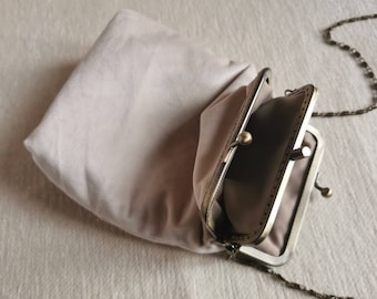 Wedding purse, victorian style crossbody prom purse, mini bag, kiss clasp clutch retro style, double kiss lock sling bag, shoulder clutch