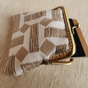 Coin Purse, vintage style Coin Purse, kiss lock purse, credit cards wallet, Kiss clasp wallet, fabric Coin Pouch, unique gift for her