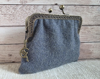 Coin Purse, vintage style Coin Purse, kiss lock purse, credit cards wallet, Kiss clasp wallet, fabric Coin Pouch, unique gift for her