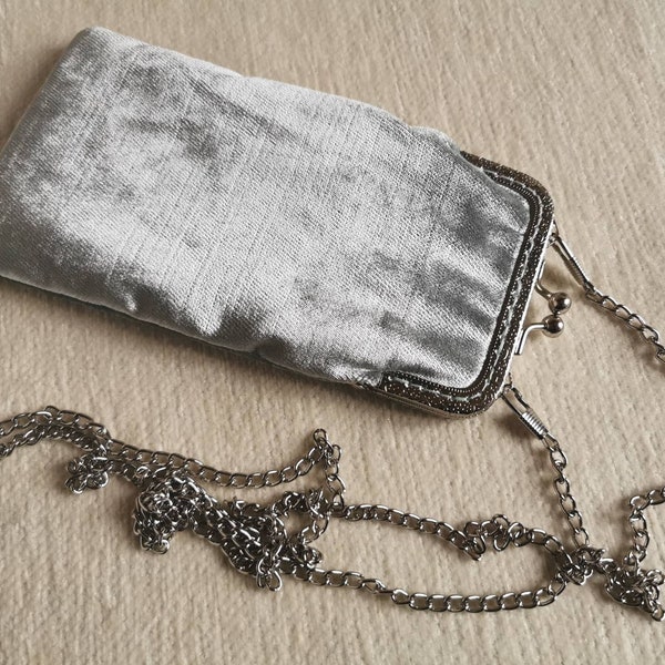 Metallic crossbody phone purse, Phone small bag, Samsung Galaxy S23 pouch, iPhone 14 15 purse, eyeglass case, wedding phone pouch