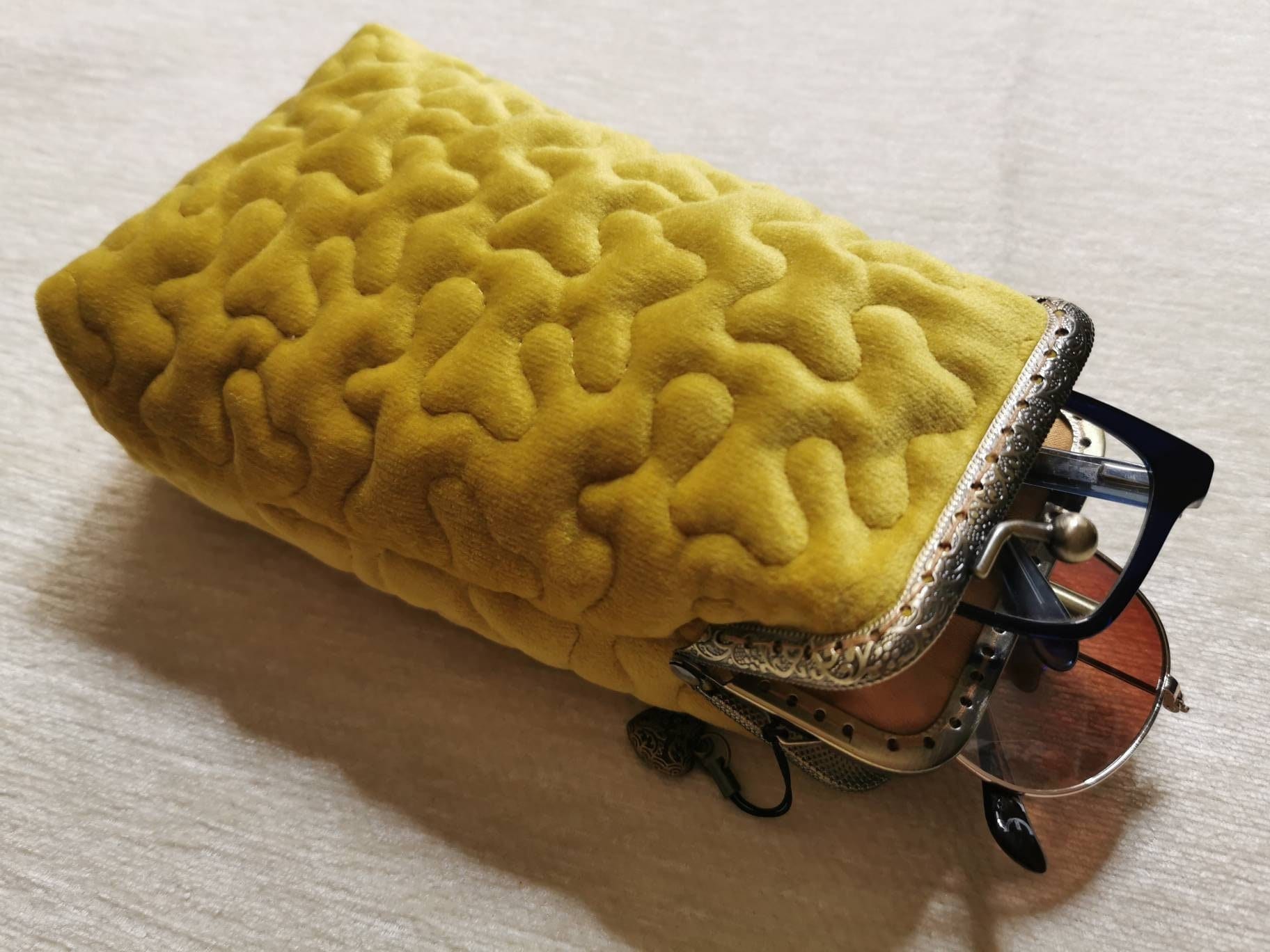 Custodia Occhiali Pelle 3 Pezzi - Morbida, Con Chiusura Magnetica E Panno, Nero Rosa Bianco