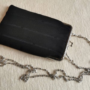 Phone pouch, phone purse, Black crossbody Cell Phone Case, kisslock iPhone 14 plus 14 pro max 13 pro max Case Fabric, kiss clasp Samsung ( S20 S21 S22 S23 ) plus Case, evening purse, unique gift for her
