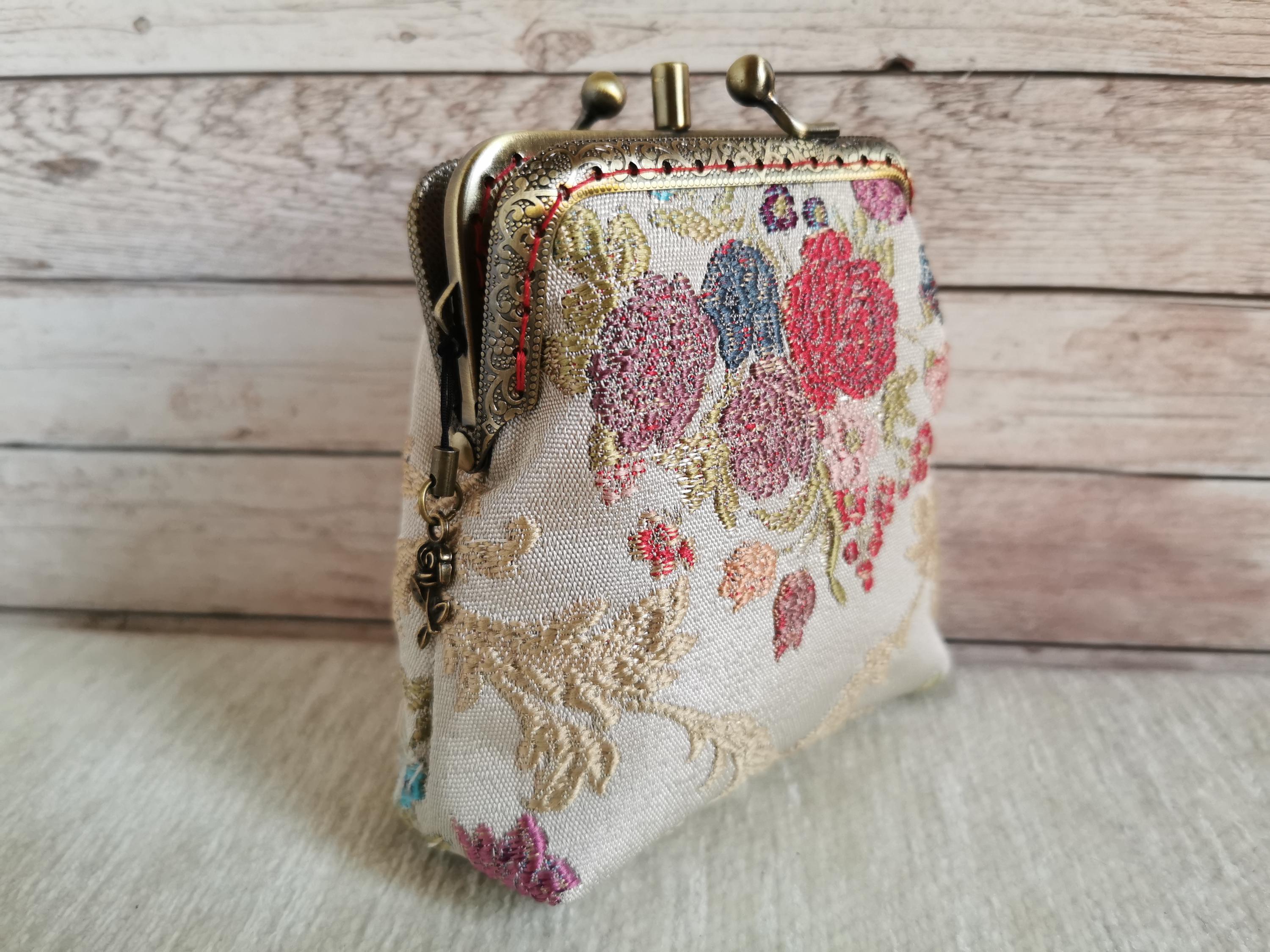 Double clasp coin purse sale
