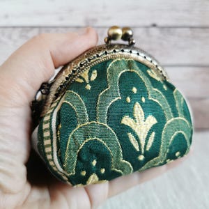 Coin purse, kiss lock coin purse, kiss clasp wallet, Handmade coin pouch, unique gift for her, retro style coin purse, vintage style wallet image 15