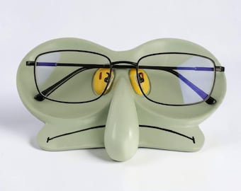 Squidward Inspired Eyeglass Holder Resin Catch All Tray Funny Jewelry Dish Cartoon Decor for Glasses Keys and Accessories