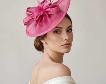 Diadema tocado hecha a mano para mujer, elegante tocado de sinamay, sombrero para la fiesta del Kentucky Derby, sombrero para la iglesia, sombrero para bodas, regalo para ella.