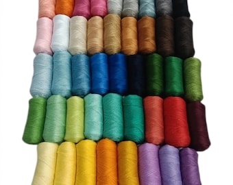Lot of 44 Pure Cotton Yarns. Multicolored for Knitting - Complete Set of Skeins. Zeppelin Cotton for Crochet, Knitting and Crafts