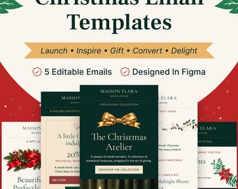 Christmas Email Templates for Figma | 5 Holiday Newsletter Designs for Beauty Brands