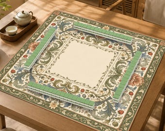William Morris Mahjong Mat, Vintage Botanical Game Mat, English Garden American Mahjong Table Mat, Heritage Gift