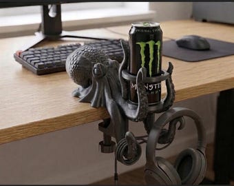 Octopus Desk Clamp Holder, Tri-Colour Silk PLA, Drink Can Headphone Mount