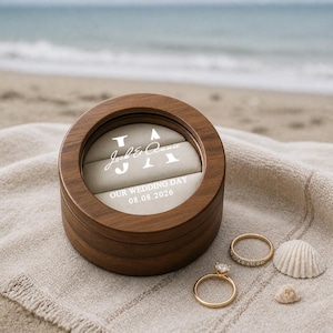 Personalized Proposal Keepsake Walnut Wedding Ring Box, Engraved Acrylic Proposal Holder, Custom Walnut Bridal Gift, Engagement Box for Her