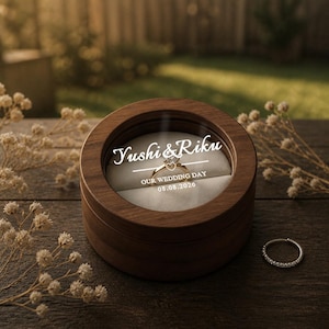 Personalized Proposal Keepsake Walnut Wedding Ring Box, Engraved Acrylic Proposal Holder, Custom Walnut Bridal Gift, Engagement Box for Her