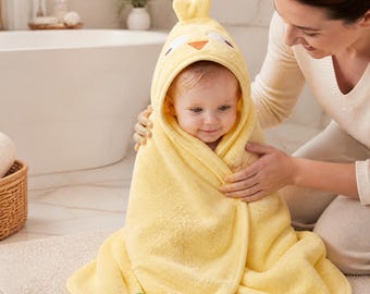 Personalisierter Baby-Badeumhang mit Namensstickerei, weiches Kapuzenhandtuch, Babygeschenk für Mädchen oder Jungen