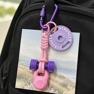 Dumbbell Keychain Kettlebell Charm Gym Lover Gift