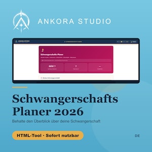 2026 Schwangerschafts-Planer | HTML-Tool, SSW-Tracker, Geburtsplan (Sofort-Download) Bild 2