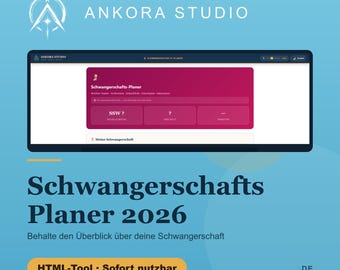 2026 Schwangerschafts-Planer | HTML Tool, SSW-Tracker, Geburtsplan (Sofort Download)