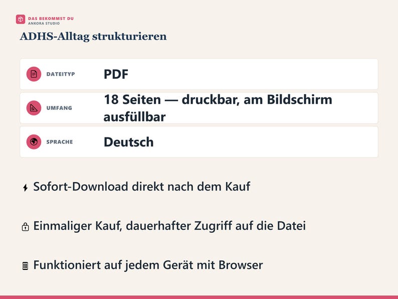 ADHS Planer 2026 PDF | Digital Planer Neurodivergent Deutsch | E-Ink Tablet image 2