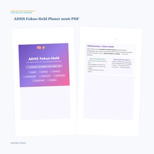 ADHS Fokus-Held Planer 2026 PDF | Erwachsene Organizer Tagesstruktur Digital image 2