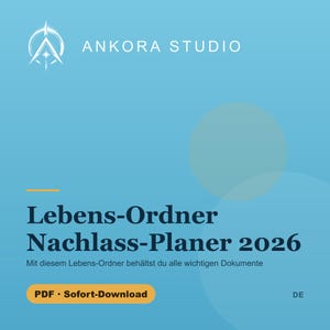Lebens-Ordner Nachlass-Planer 2026 PDF | Erbschaft Dokumente Vorsorge Digital image 1