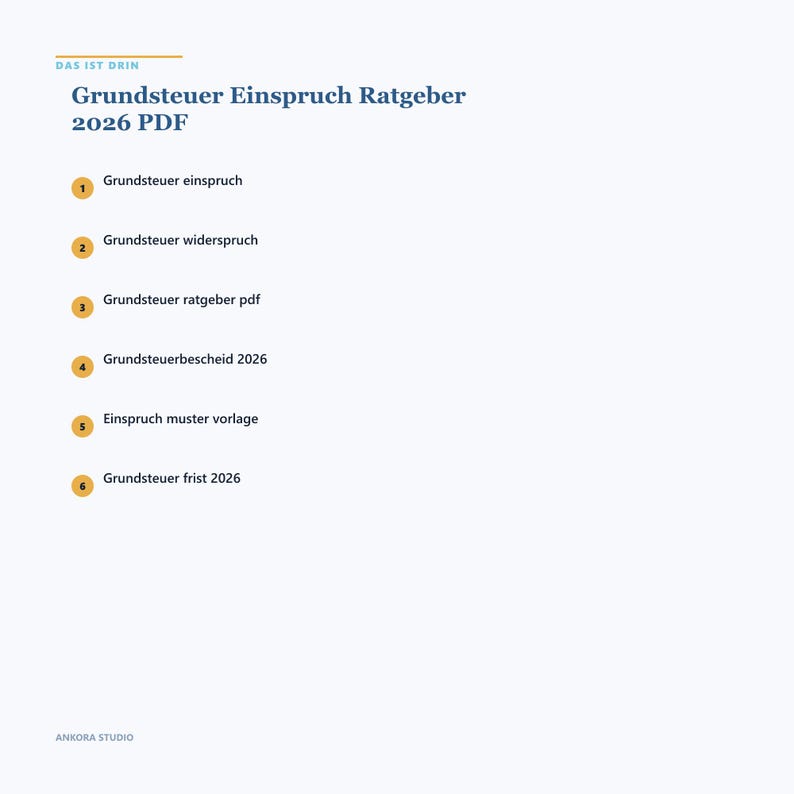 Grundsteuer Einspruch Ratgeber 2026 PDF | Widerspruch Frist Muster Guide Deutsch image 3