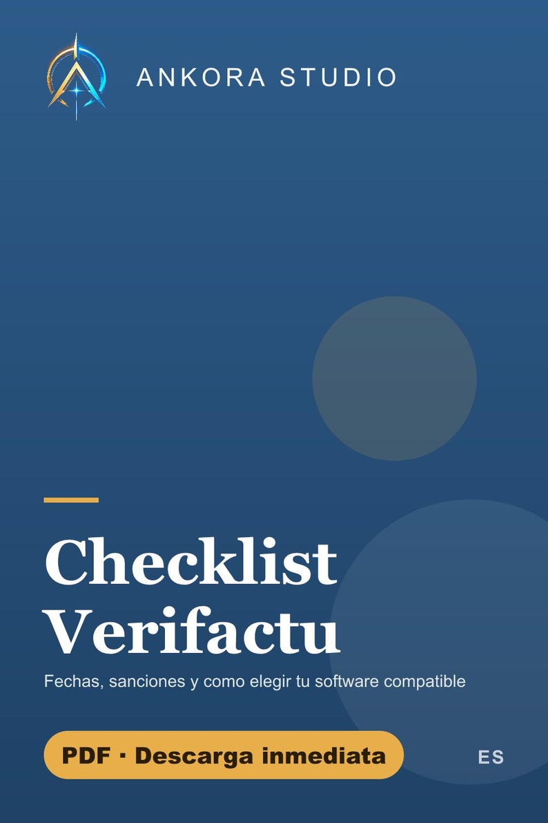 Liste de contrôle Verifactu 2027 PDF Español | Logiciels autonomes Facturación Sanciones Fechas image 1