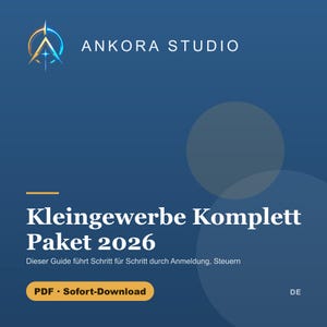 Kleingewerbe Komplett Paket 2026 PDF | Anmeldung Steuern Buchführung Guide image 1