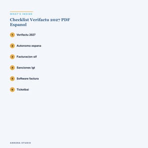 Liste de contrôle Verifactu 2027 PDF Español | Logiciels autonomes Facturación Sanciones Fechas image 3