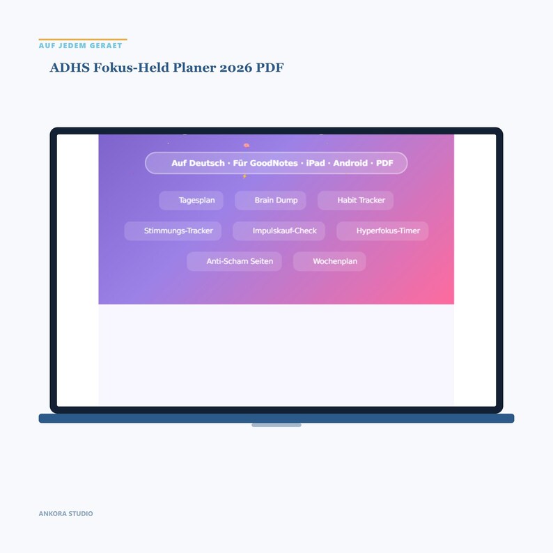 ADHS Fokus-Held Planer 2026 PDF | Erwachsene Organizer Tagesstruktur Digital image 4