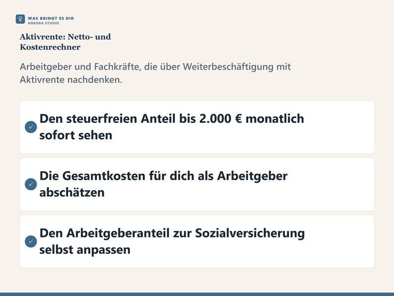 Aktivrente Arbeitgeber-Kit 2026 PDF Deutsch | Checkliste Musterschreiben Rechner Weiterbeschäftigung Rentner image 3