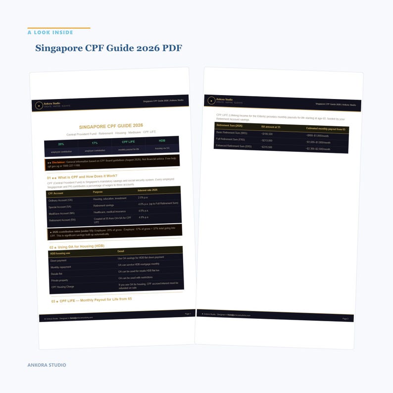 Singapore CPF Guide 2026 PDF | Retirement MediSave Contributions English Bild 2