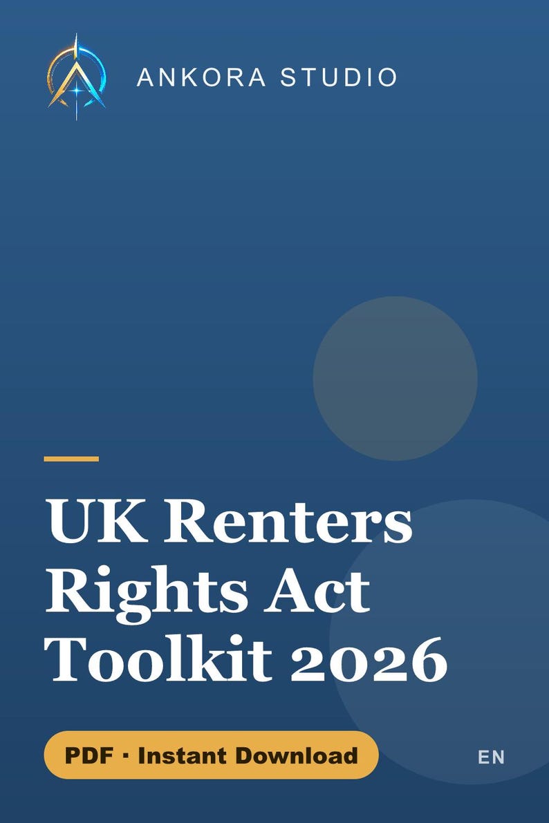 UK Renters Rights Act Toolkit 2026 PDF | Section 21 Tenant Checklist | Eviction Templates image 1