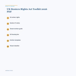 UK Renters Rights Act Toolkit 2026 PDF | Section 21 Tenant Checklist | Eviction Templates image 3