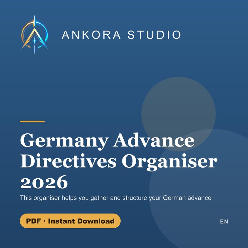 Germany Advance Directives Organiser 2026 PDF | Living Will Power of Attorney Expat image 1