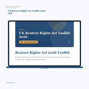 UK Renters Rights Act Toolkit 2026 PDF | Section 21 Tenant Checklist | Eviction Templates image 4