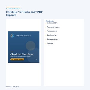 Liste de contrôle Verifactu 2027 PDF Español | Logiciels autonomes Facturación Sanciones Fechas image 2