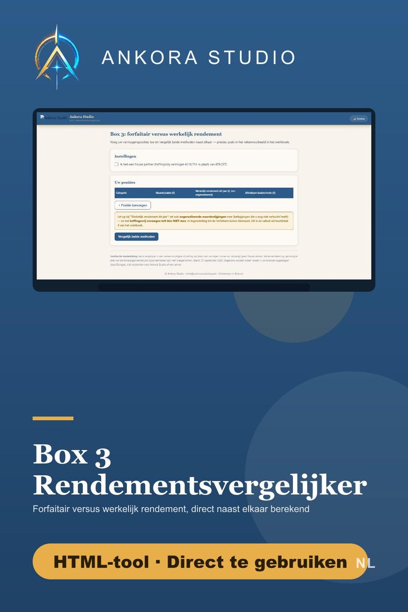 Box 3 Werkmap 2026 PDF Nederlands | Tegenbewijsregeling Rekentool Werkelijk Rendement Belasting image 1