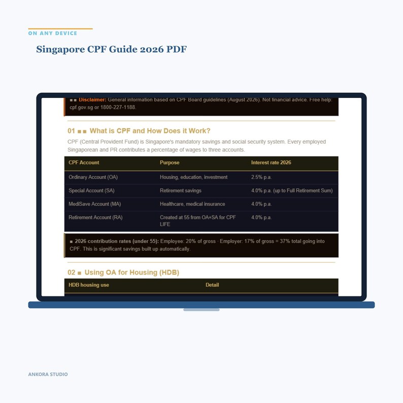 Singapore CPF Guide 2026 PDF | Retirement MediSave Contributions English Bild 4