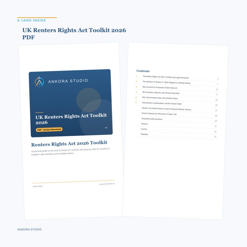 UK Renters Rights Act Toolkit 2026 PDF | Section 21 Tenant Checklist | Eviction Templates image 2