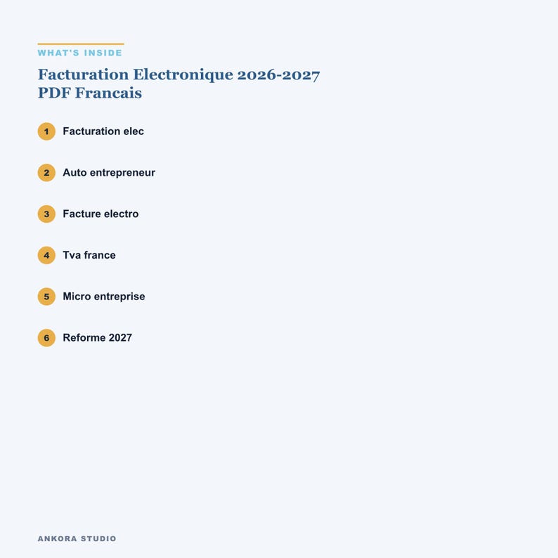 Facturation Électronique 2026-2027 PDF Français | Auto-Entrepreneur Guide TVA Réforme Sanctions image 3