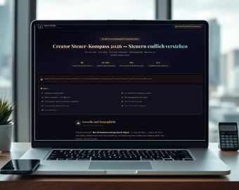 Maker Steuer-Kompass 2026 PDF | YouTuber-beïnvloeder Steuern Deutschland digitale download