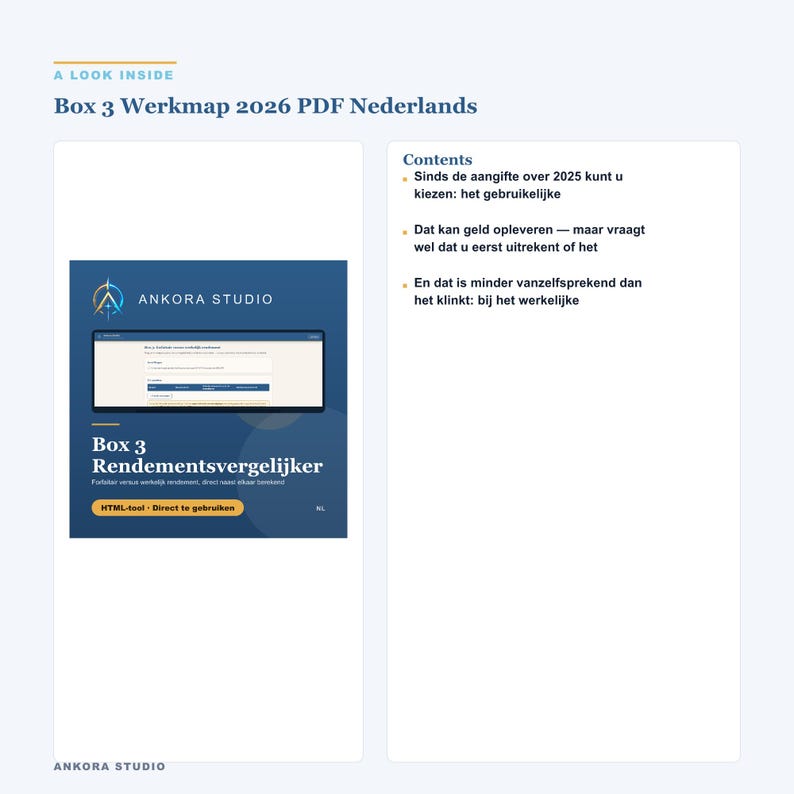 Box 3 Werkmap 2026 PDF Nederlands | Tegenbewijsregeling Rekentool Werkelijk Rendement Belasting image 2