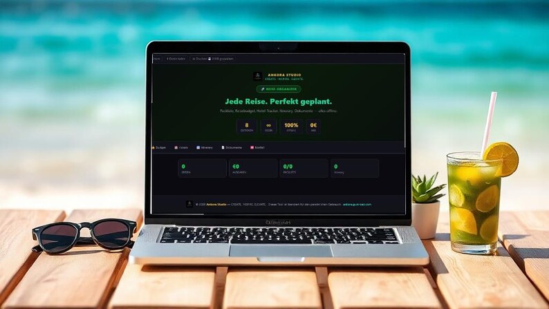 2026 Reiseplaner HTML Tool | Packliste, Budget, Route Tracker (Offline Download) image 1