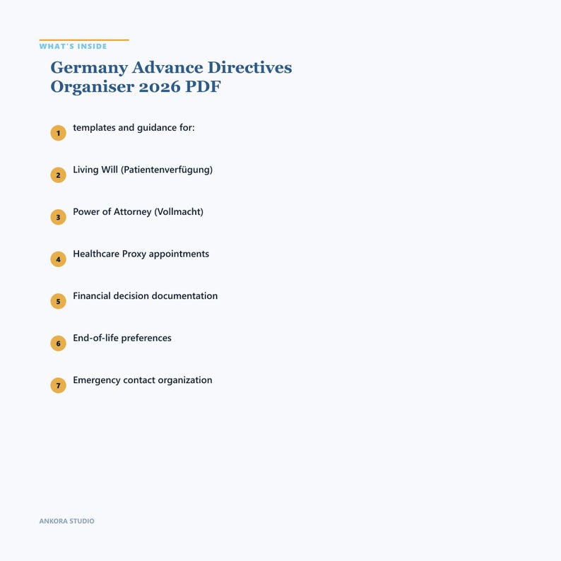 Germany Advance Directives Organiser 2026 PDF | Living Will Power of Attorney Expat image 3