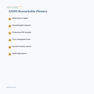 ADHD-planner | Digitale PDF-organizer | Hulpmiddelen voor focus en productiviteit afbeelding 3