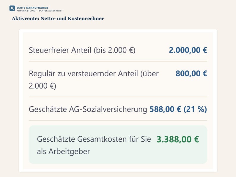 Aktivrente Arbeitgeber-Kit 2026 PDF Deutsch | Checkliste Musterschreiben Rechner Weiterbeschäftigung Rentner image 5