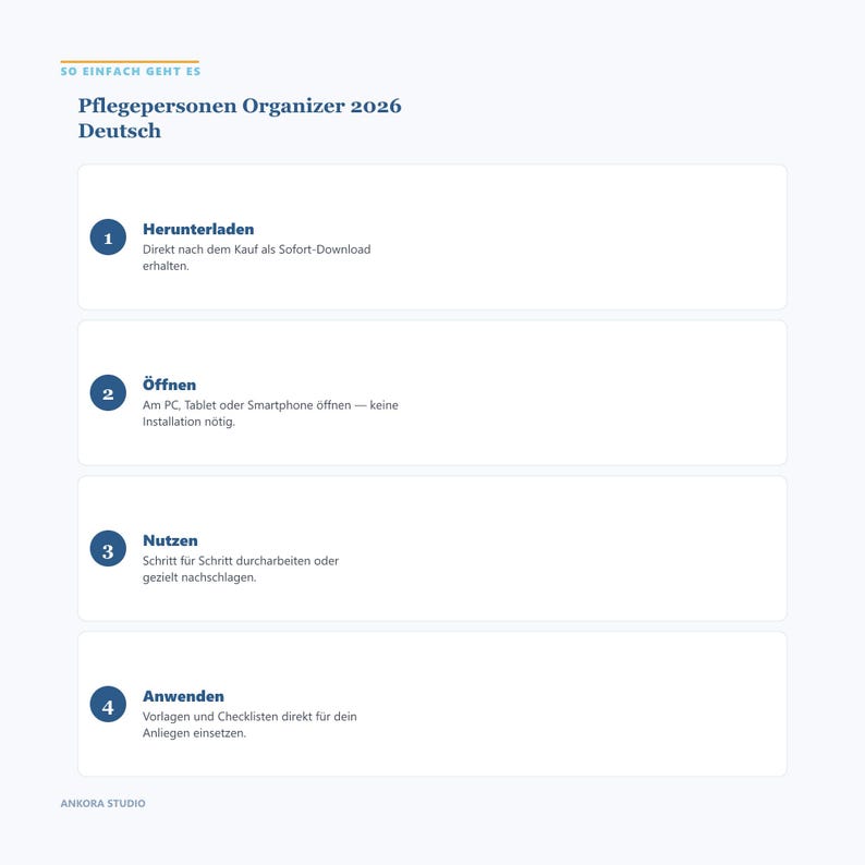 Pflegepersonen Organizer 2026 Deutsch | HTML Tool Medikamentenplan Pflegetagebuch Arzttermine Pflegegrad Offline Sofort Download image 5