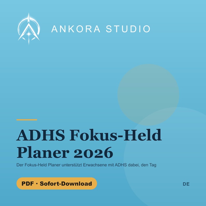 ADHS Fokus-Held Planer 2026 PDF | Erwachsene Organizer Tagesstruktur Digital image 1