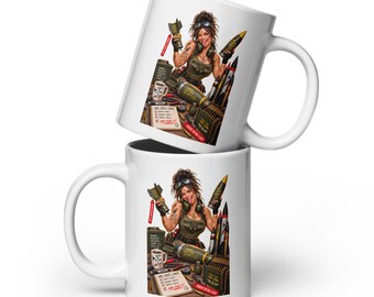 Munitions Technician - Weapons Tech - Gunnie - Gift for Her - Military Humour - White glossy mug
