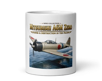 Mitsubishi A6M Zero - WWII Fighter - WWII Collection - White glossy mug