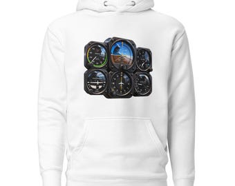 Six Pack - Pilot VFR Instruments - Pilot Gift - Gift for Him - Gift for Her - Unisex Hoodie